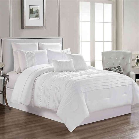 Zoey 12 Piece Queen Comforter Set In Cream Bed Bath