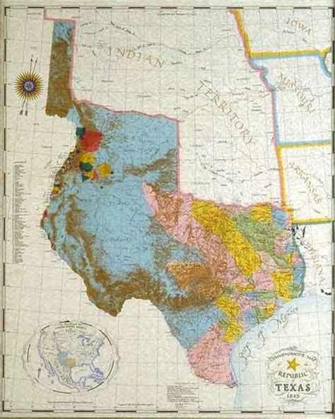 Republic Of Texas 1845 Map Republic Of Texas Texas Map Texas History