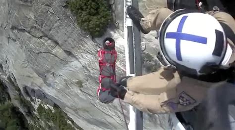 Dramatic Video Shows Chp Helicopter Crew Rescue Rock Climber In