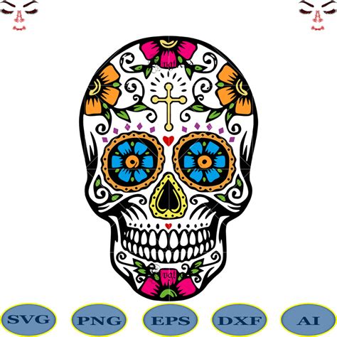 Free Free Flower Skull Svg 736 SVG PNG EPS DXF File