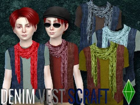 The Sims Resource Denim Vest Scraft By Ljp Sims • Sims 4 Downloads
