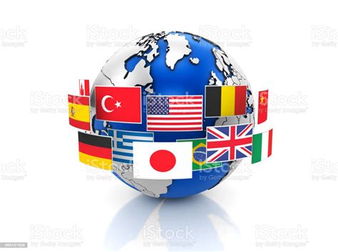 World Map And Country Flags Stock Photo Download Image Now Flag