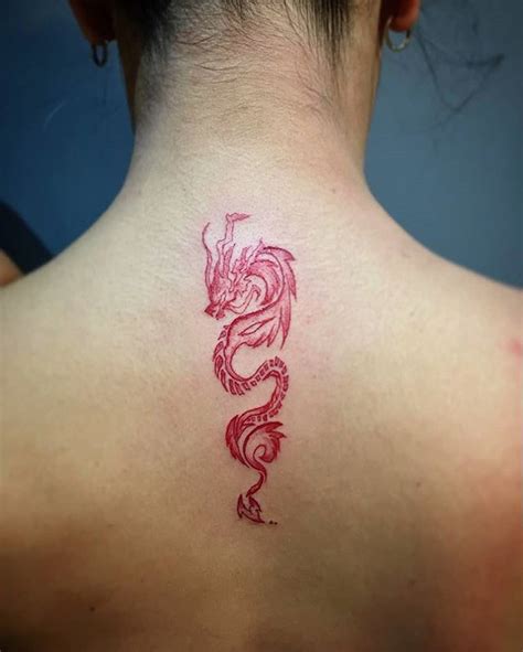 Dragon Tattoo On Back Red Ink Best Tattoo Ideas