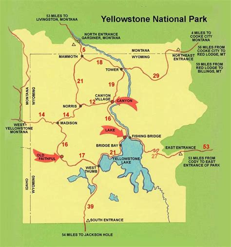 Yellowstone Map Yellowstone Hiking Map Toursmaps Com Yellowstone