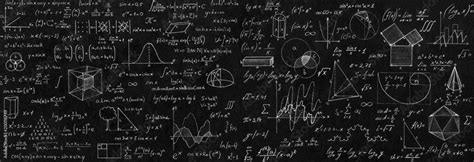 Blackboard Inscribed With Scientific Formulas And Calculations In