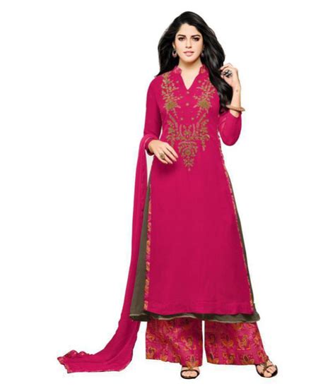 Mf Pink Georgette Dress Material Buy Mf Pink Georgette Dress Material Online At Best Prices In
