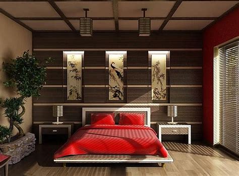 Japanese Style Bedroom With Red Bedding Decoist