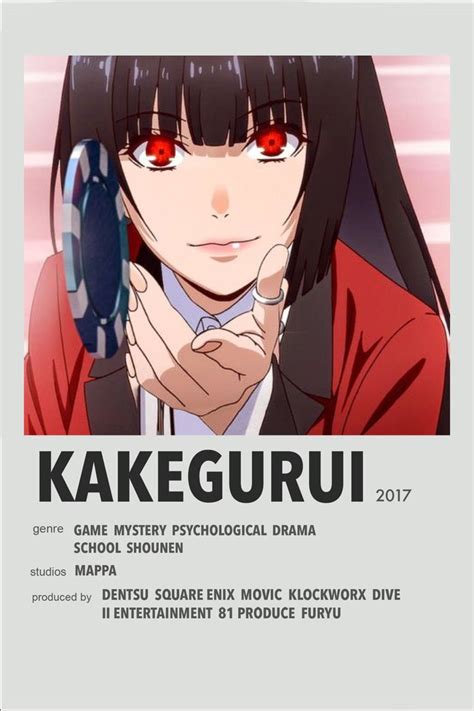 Kakegurui Minimalist Poster Anime Films Anime Shows Anime Titles