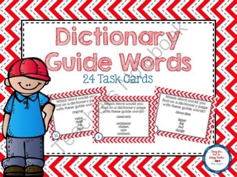 Dictionary Guide Word Task Cards From Diaryofanotsowimpyteacher On