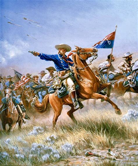 Custers Last Stand Indian Warriors Pursue Custer And His Troops As