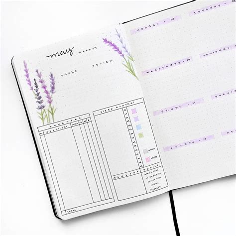 I love the incomplete rectangles. 32 Easy Minimalist Bullet Journal Weekly Spreads to Try ...