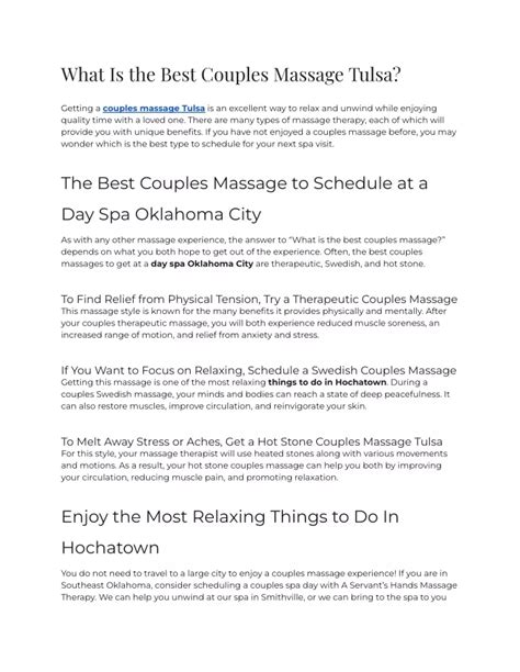 Ppt 2023 What Is The Best Couples Massage Tulsa Powerpoint