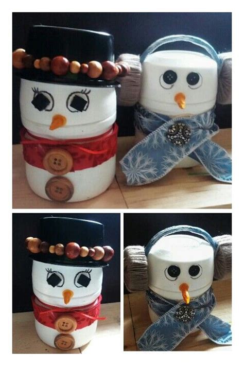 Snowmen Out Of Country Time Lemonade Container Unscrew And Fill With