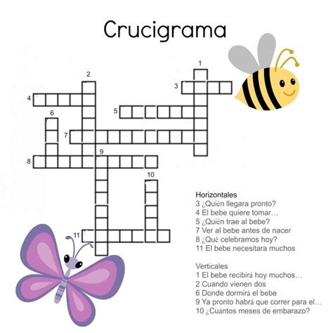 Crucigrama Juegos Para Baby Shower Con Respuestas Sopa De Letras Para