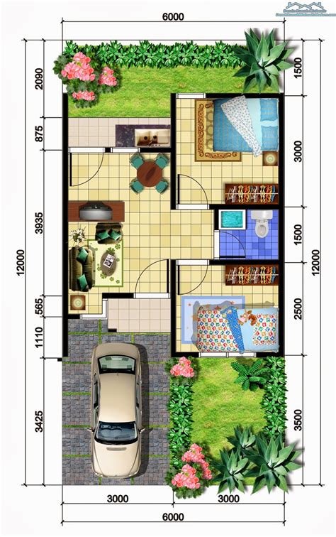 Rumah ukuran 6 x 10 menerima jasa design rumah ,ruko, gedung wa 081 221 300 500. Gambar Desain Denah Rumah Minimalis Modern 1 Lantai ...