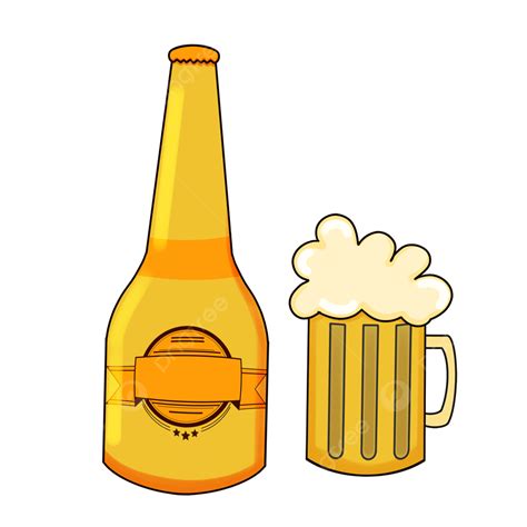 รูปขวดเบียร์และเบียร์การ์ตูนองค์ประกอบ  Png เบียร์หนึ่งขวด เบียร์