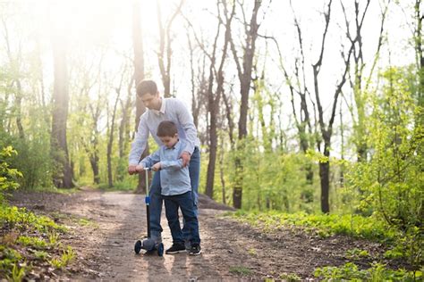 Free Photo Father With Child In Nature