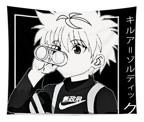 Hunter X Hunter Killua Zoldyuc Drinking Soda Tapestry Anime Tapestry