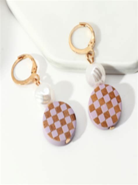 Buy URBANIC Gold Toned Circular Drop Earrings Earrings For Women
