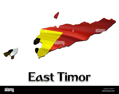 Flag Map Of East Timor 3d Rendering East Timor Map And Flag On Asia