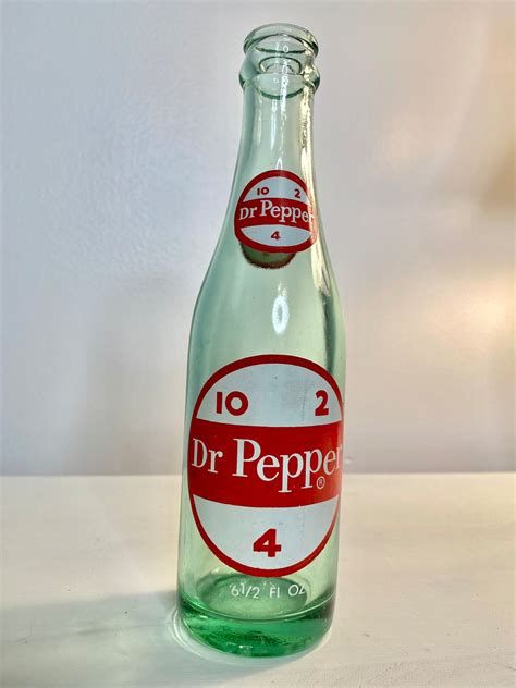 1950s 10 2 4 Dr Pepper Glass Bottle 6 12 Oz Etsy