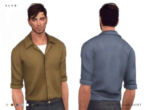 The Sims Resource Cuban Collar Shirt By Slyd • Sims 4 Downloads Sims