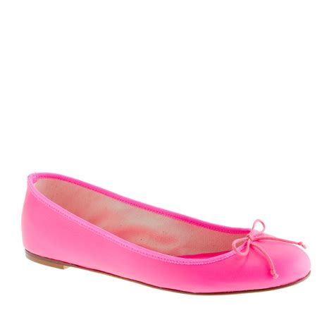 lyst j crew classic leather ballet flats in pink