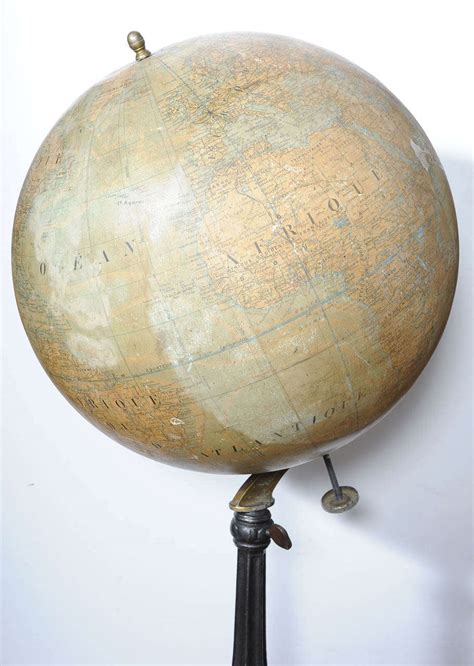 Large Scale Floor Globe By Girard Barrère Paris On Elevated Cast Iron