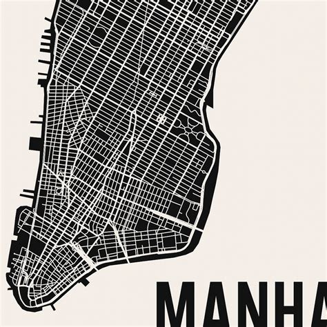 Manhattan Map Art Print Mr City Printing Touch Of Modern