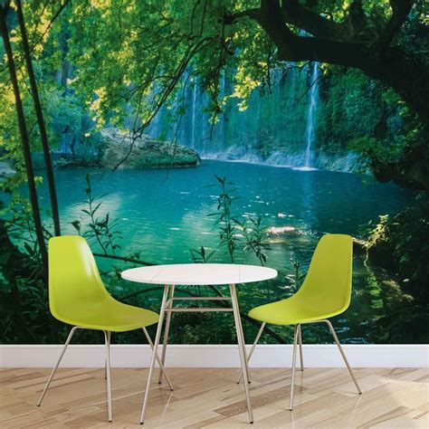 Tropical Waterfall Lagoon Forest Wall Paper Mural Buy At Europosters