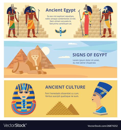 ancient egypt culture set banners with history vector image