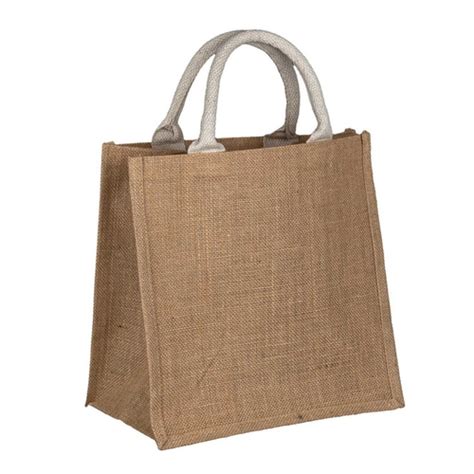 Small Natural Jute Bag Cotton Shoppers