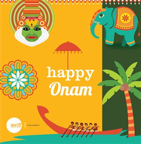 Happy Onam Onam Festival Kerala Celebration Coconut Dance