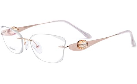 titanium rimless cat eye glasses women 715 unieowfaglasses