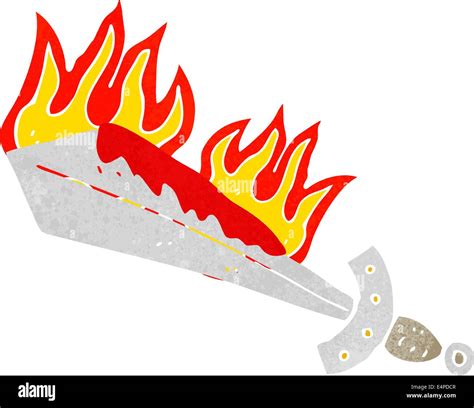 Cartoon Flaming Sword Stock Vector Image And Art Alamy