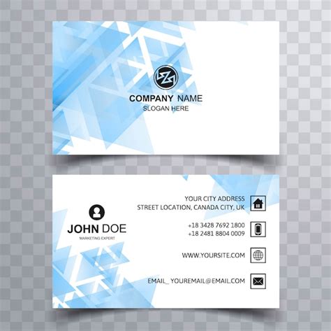 Premium Vector Abstract Blue Geometric Business Card Vector