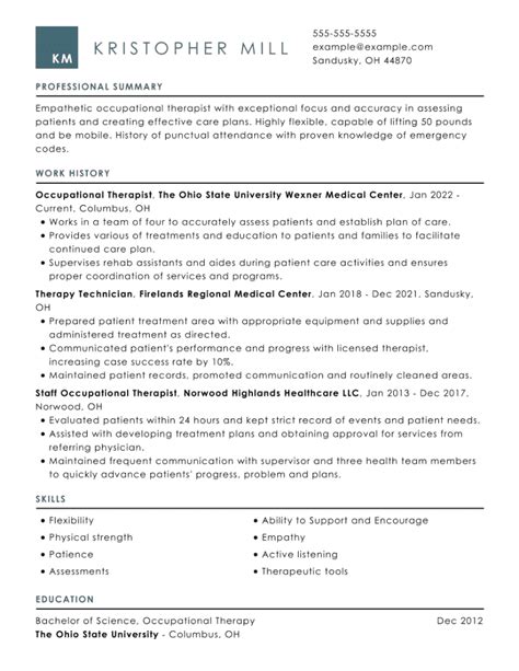 Top Occupational Therapy Resume Examples