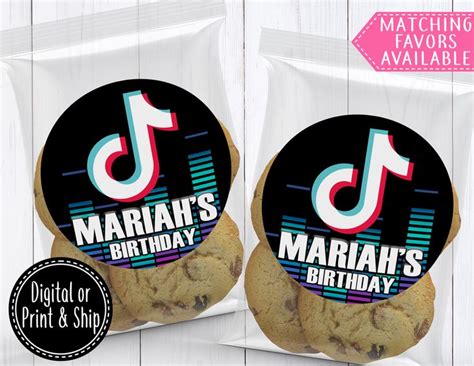Tik Tok Sticker Labels Birthday Labels Birthday Party For Teens