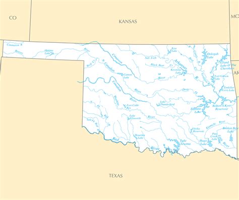 Oklahoma Rivers And Lakes •