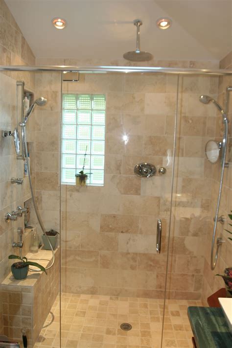 Bathroom Remodel With Walk In Shower Put Glass Block Window In Bump Out