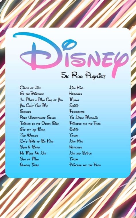 A Nice Easy Playlist For Running In 2020 Disney Playlist Movie Hacks