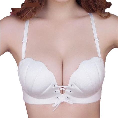Mozhini White Black Color Invisible Lb Bra Shape Straps Push Up Bra Half Cup Support Breast