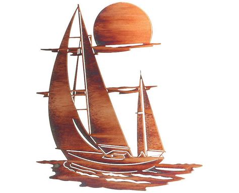 Sailboat Of Tranquility Metal Wall Sculpture Metal Wall Sculpture