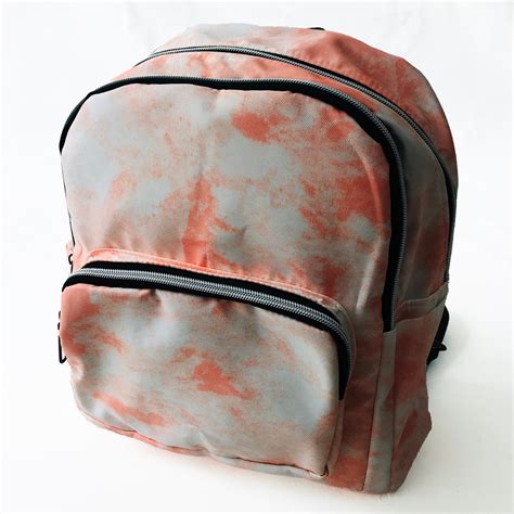 Tie Dye Backpack Mini Crumple Gray Pink Blue Bag Etsy