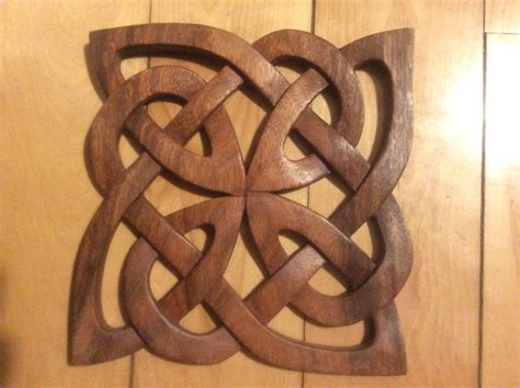 Square Celtic Knot Celtic Wood Carving Etsy In 2021 Wood Carving