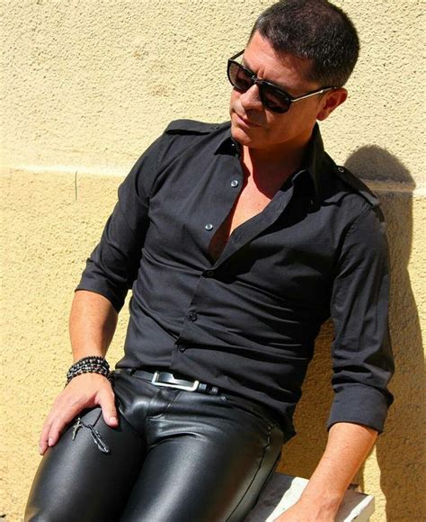 Beauté Masculine édition Cuir Mens Leather Pants Leather Jeans Men Super Skinny Jeans Men