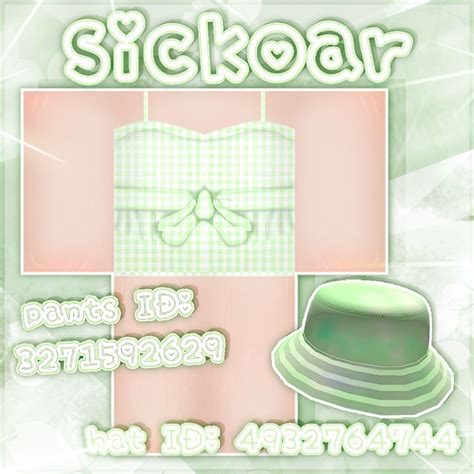 Four Green Soft Aesthetic Roblox Outfits With Matching Hats In 2021