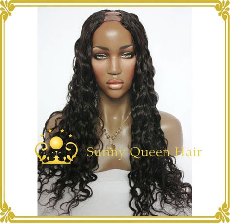 Klaiyi jerry curly half wig for sale 100% virgin hair 3/4 half wig black wig gift headband. Fashion long wavy !!! 130 density 100 human hair cheap ...