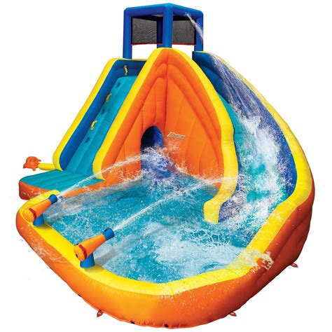 Banzai 90494 Sidewinder Falls Inflatable Water Slide With Tunnel Ramp