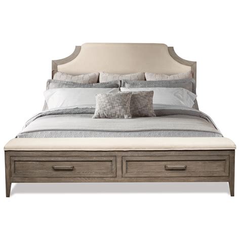 All sizes except twin come standard with a center rail for proper support. Riverside Furniture Vogue King Upholstered Bed with ...